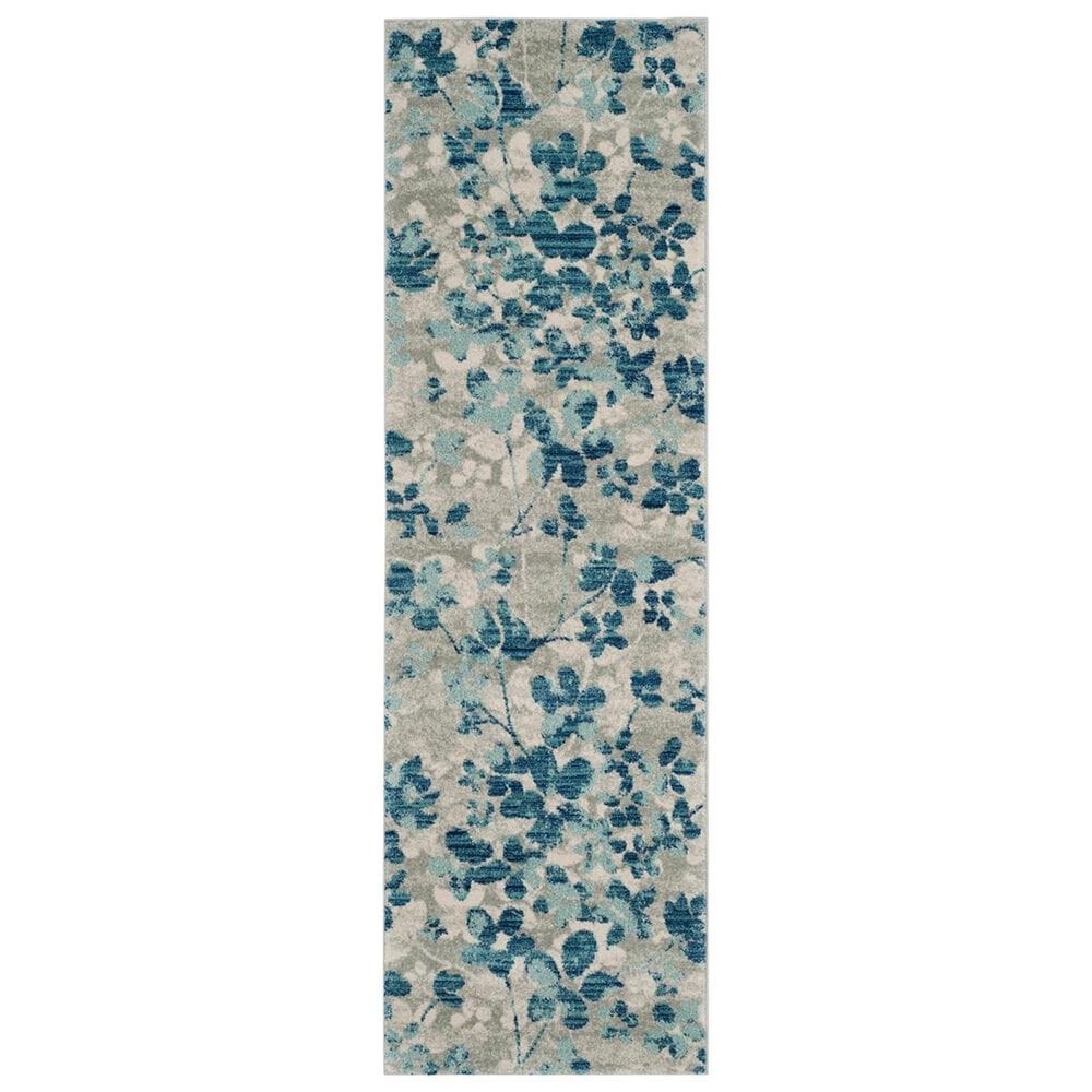 Safavieh Evoke EVK236J-29 2"2" x 9" Grey/Light Blue Runner, , large