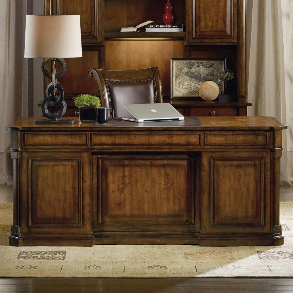 Hooker Furniture Tynecastle Executive Desk in Warm Chestnut, , large