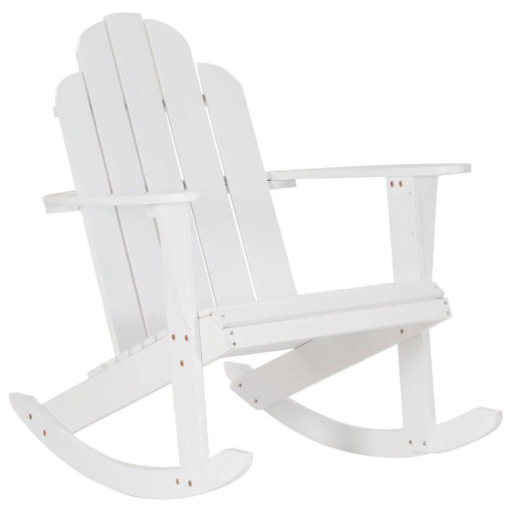 Linon Home Decor Adirondack Rocking Chair in White, , large