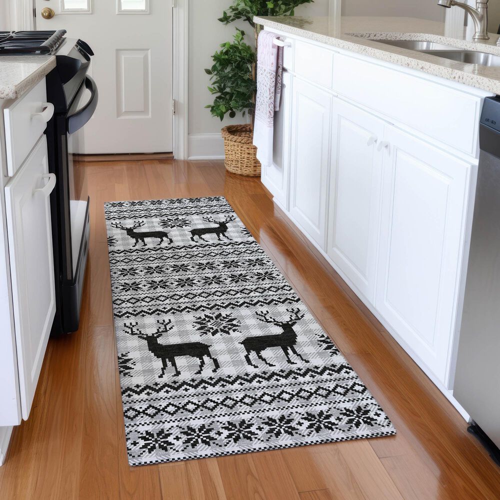 Dalyn Rug Company Wonderland WN28 2&#39;3&quot; x 7&#39;6&quot; Silver Indoor/Outdoor Runner, , large