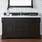 James Martin Vanities Brookfield 60" Single Bathroom Vanity in Burnished Mahogany with 3 cm White Zeus Quartz Top and Rectangular Sink, , large