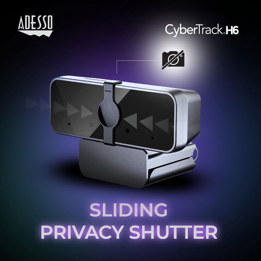 Adesso CyberTrack H6 4K Ultra HD Resolution Desktop Webcam in Black, , large