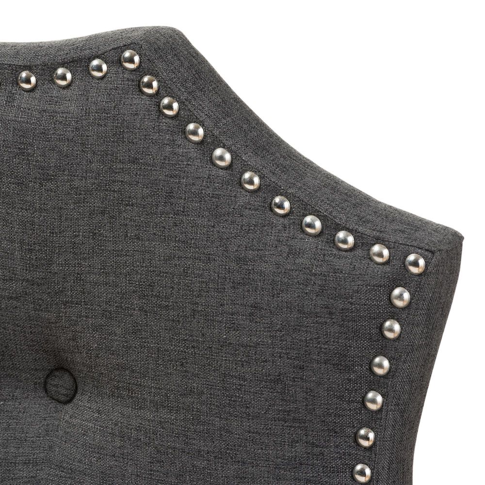 Baxton Studio Aurora King Upholstered Headboard in Dark Grey, , large