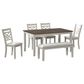 Mayberry Hill Brooks 6-Piece Rectangular Dining Set in Medium Brown and White, , large