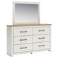 Ashley Linnocreek Dresser and Mirror in White and Warm Brown, , large