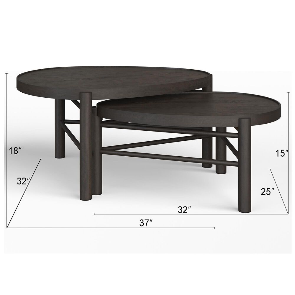 Nicolette Home Hadleigh Nesting Cocktail Table in Coffee Bean, , large