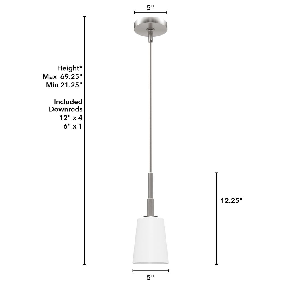 Hunter Nolita Mini 1-Light Pendant in Brushed Nickel, , large