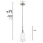 Hunter Nolita Mini 1-Light Pendant in Brushed Nickel, , large
