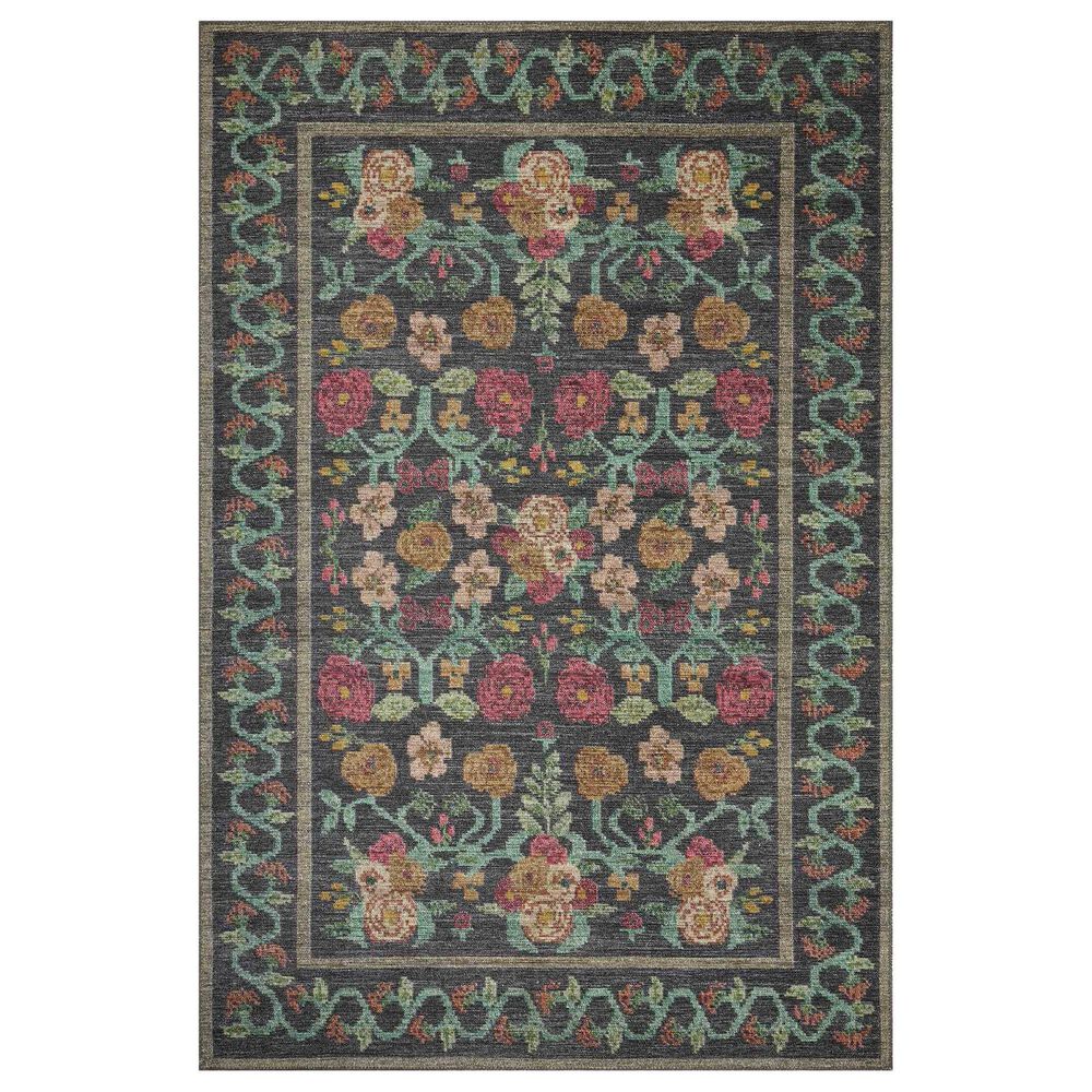 Rifle Paper Co Rosa 2"3" x 3"9" Black Area Rug, , large