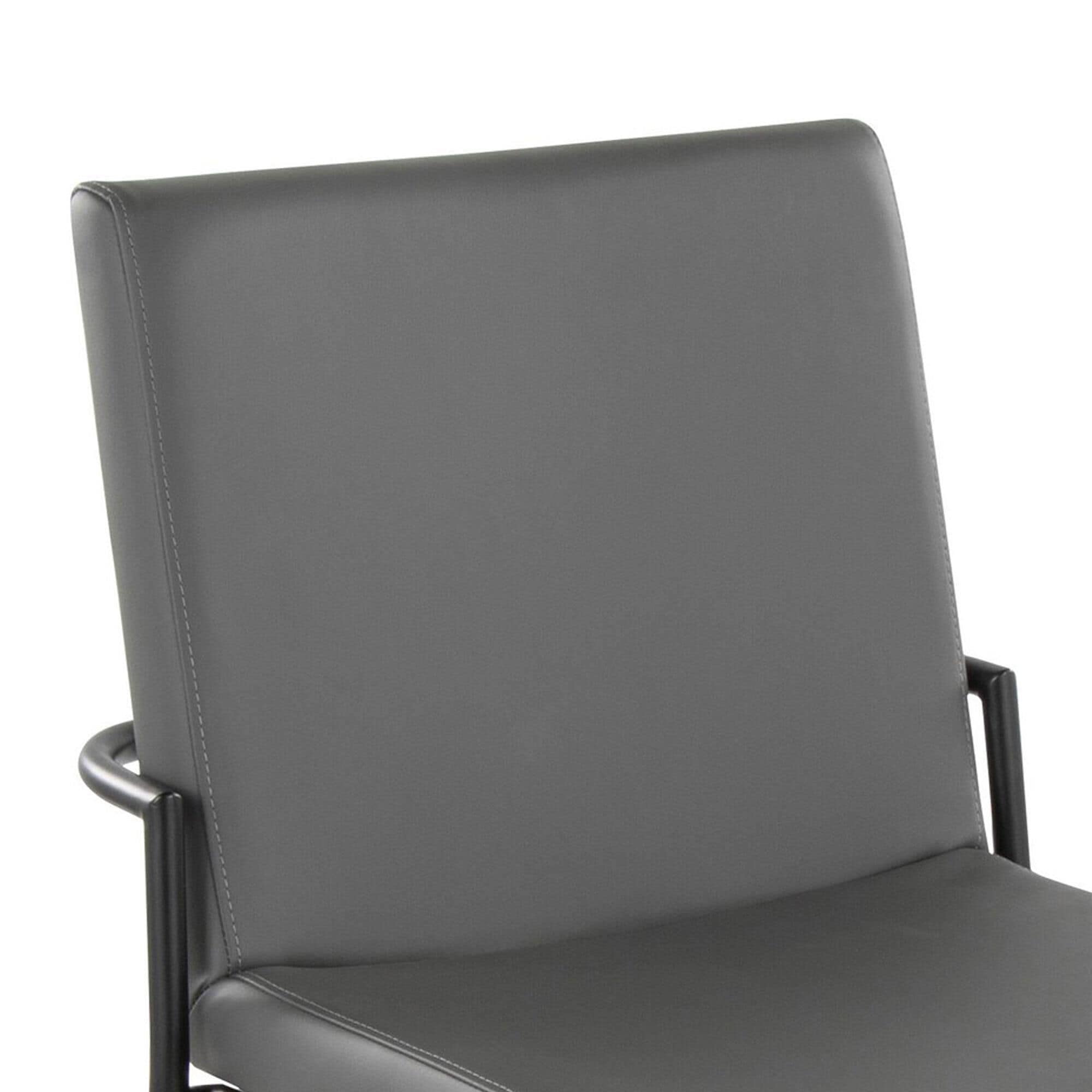 LumiSource Dutchess Side Chair with Grey Faux Leather Cushion in