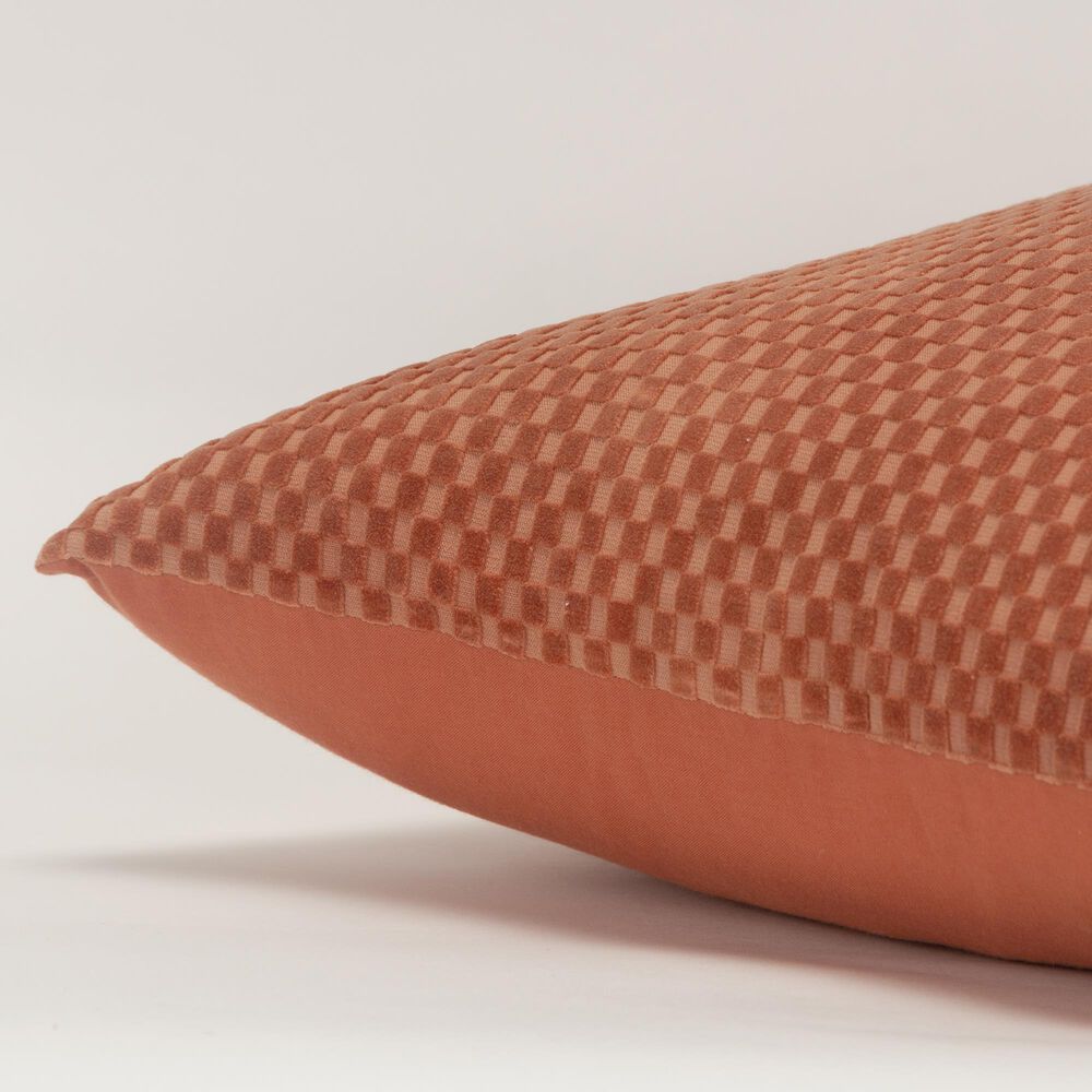Rizzy Home 20&quot; x 20&quot; Geometric Down Filled Throw Pillow in Terra Cotta, , large
