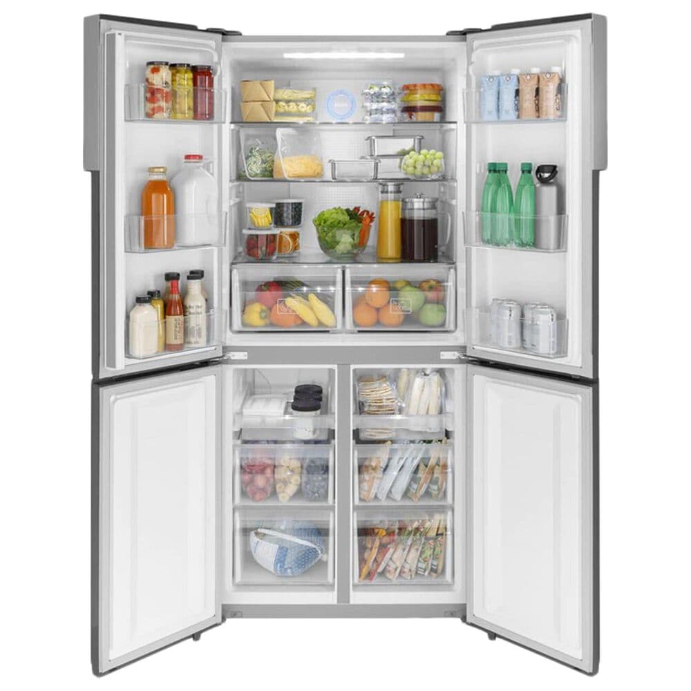 Haier 16.4 Cu. Ft. Counter Depth Quad Door Refrigerator in Stainless Steel, , large