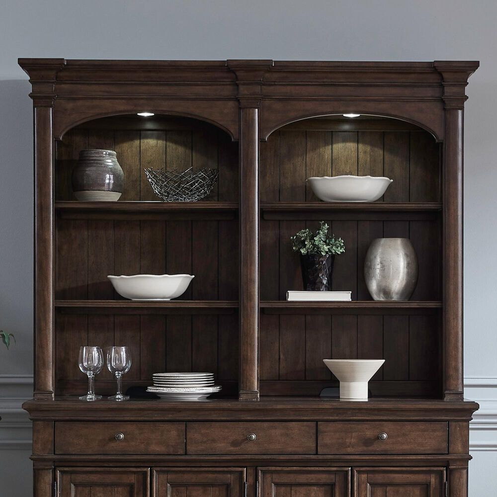 Belle Furnishings Buffet and Hutch in Dark Brown, , large