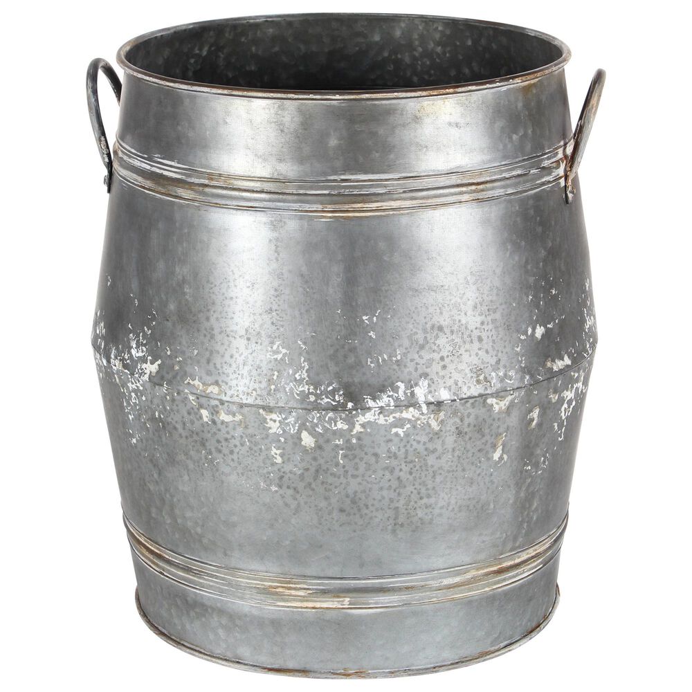 Maple and Jade 24&quot; Metal Planter in Gray &#40;Set of 3&#41;, , large