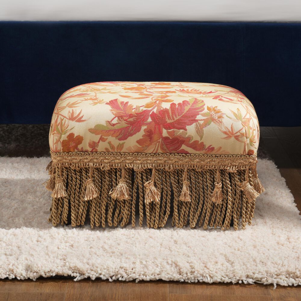 Jennifer Taylor Home Fiona Traditional Decorative Footstool Light Coral, , large