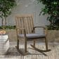 Hearth and Haven Montrose Outdoor Rocking Chair with Removable Seat Cushion in Dark Grey, , large
