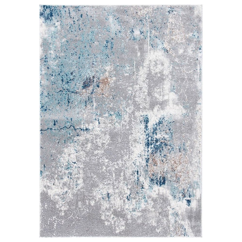 Safavieh Aston 6" x 9" Grey and Blue Area Rug, , large