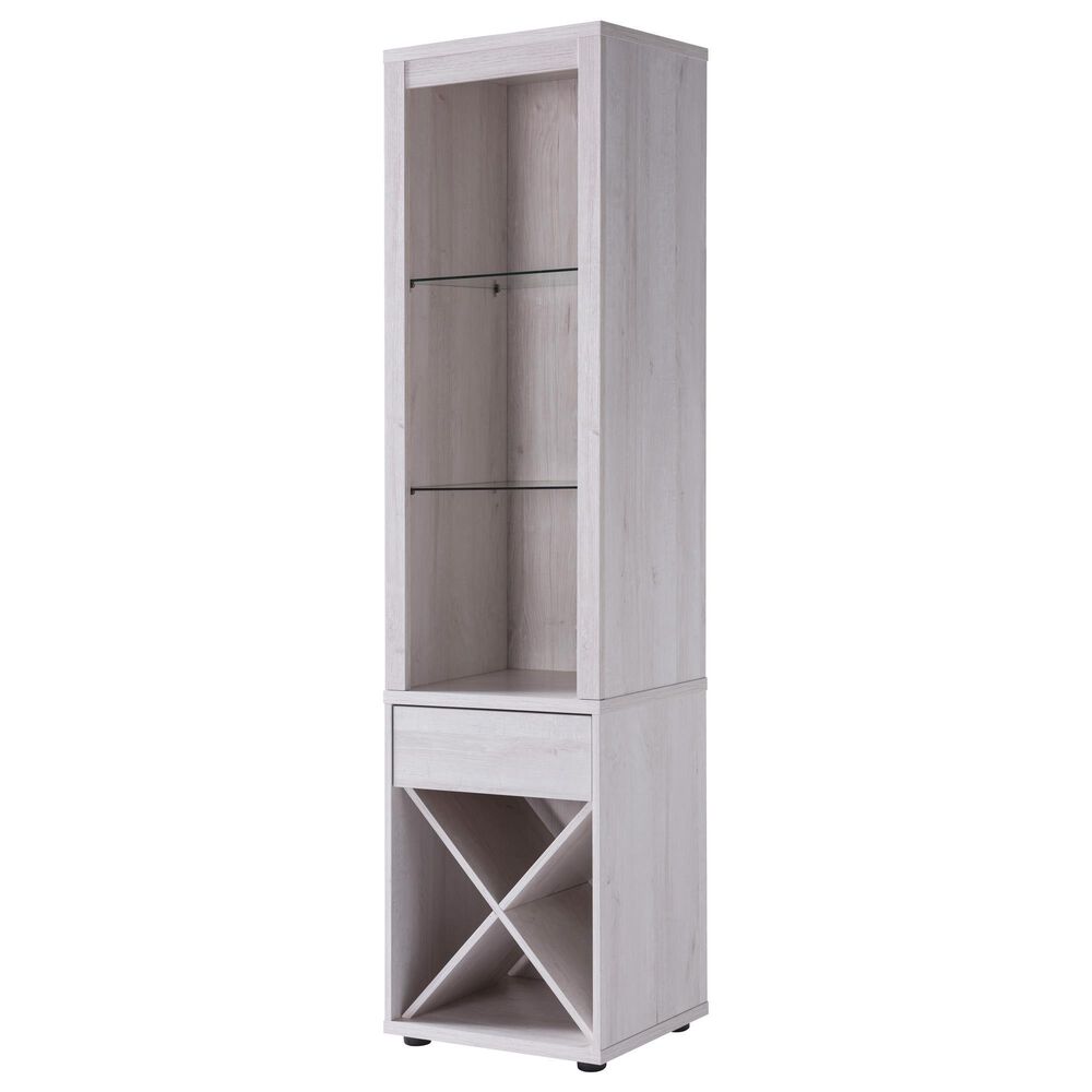 Furniture of America Pagan Curio in White Oak, , large