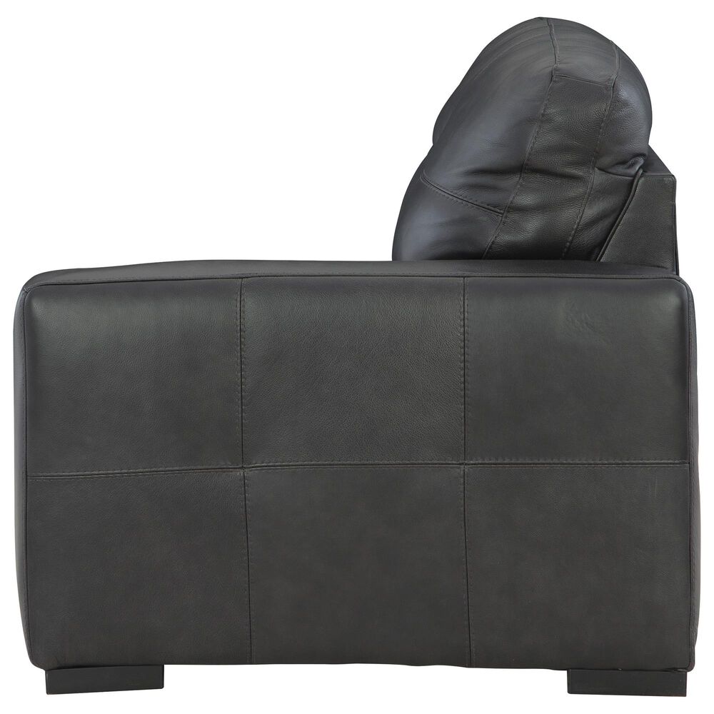 Ashley Brindley Pier 5-Piece Stationary Symmetrical Leather Sectional in Fog, , large