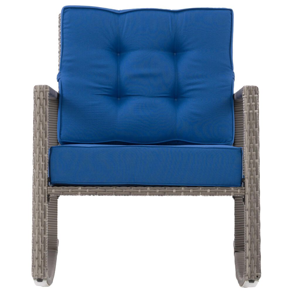 CorLiving Parksville Patio Rocking Chair in Blended Grey/Oxford Blue, , large