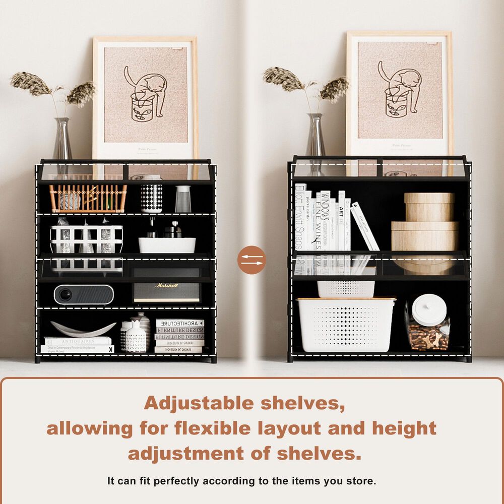 HOMLUX 5-Tier Storage Cabinet with Adjustable Shelves in Black, , large
