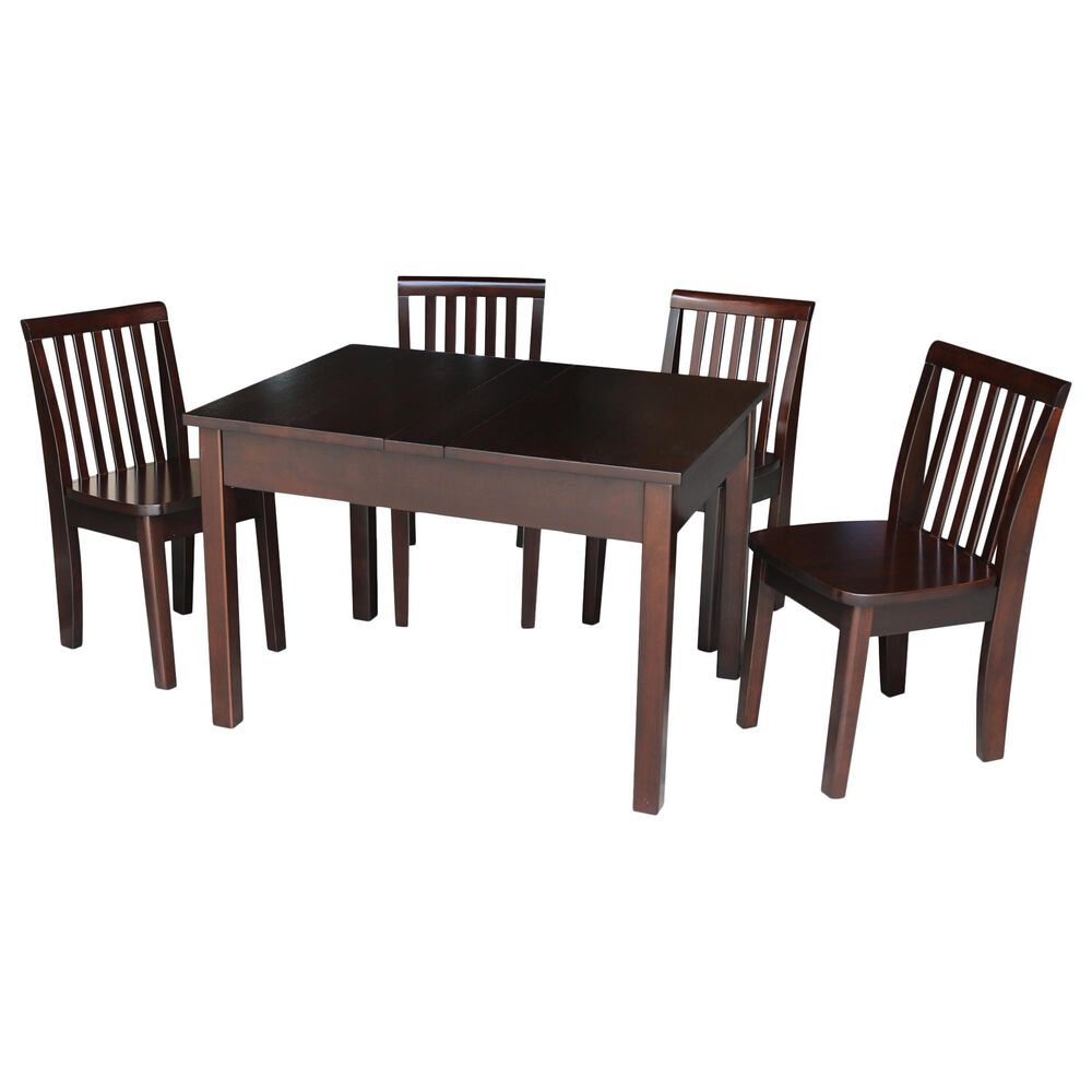 International Concepts Mission 5 Piece Juvenile Table Set in Rich Mocha, , large
