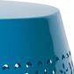 Hearth and Haven Ruby Outdoor Barrel End Table with Lace-Cut Design in Blue, , large