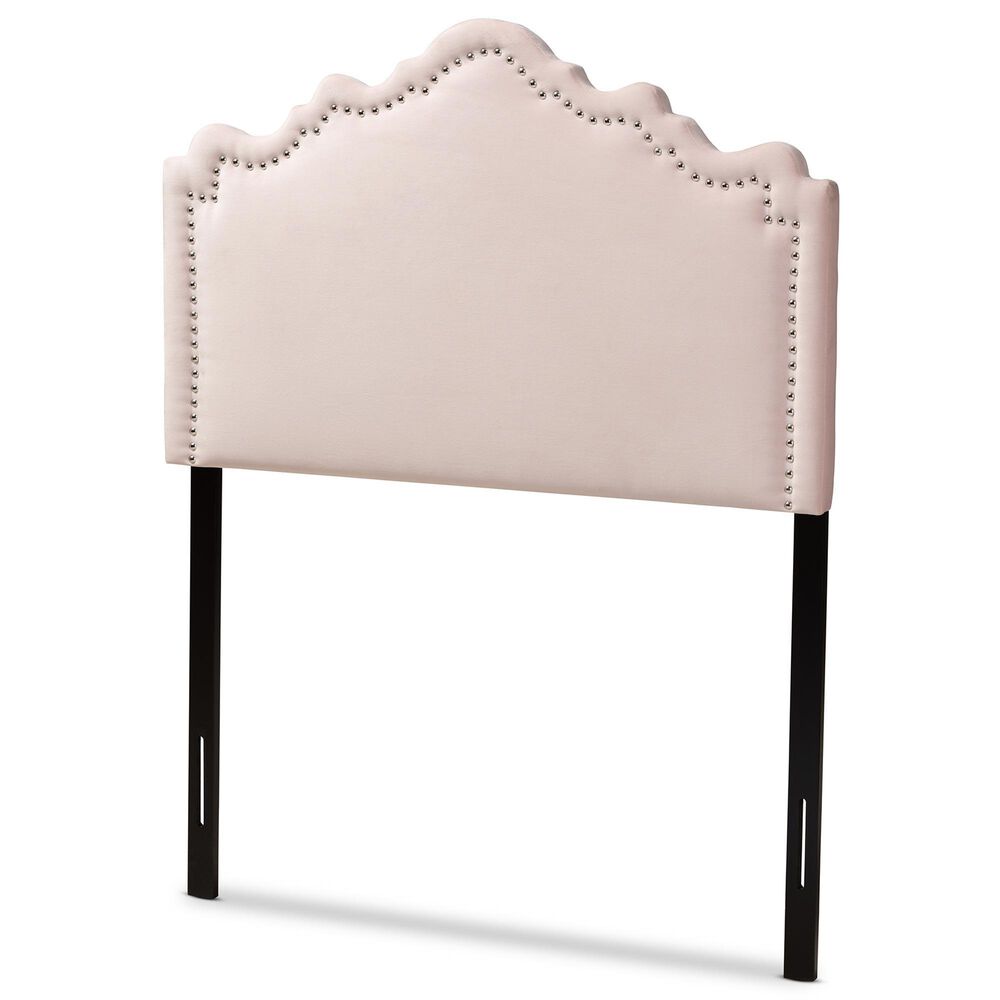 Baxton Studio Nadeen Twin Upholstered Headboard in Light Pink, , large