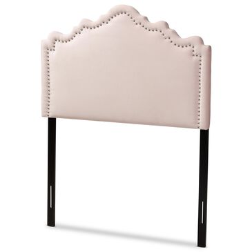 Baxton Studio Nadeen Twin Upholstered Headboard in Light Pink, , large