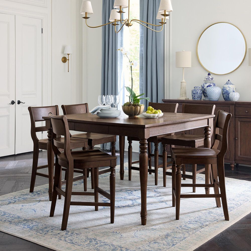 Aspenhome Furniture Cambridge Extendable Counter Height Dining Table in Classic Cherry - Table Only, , large