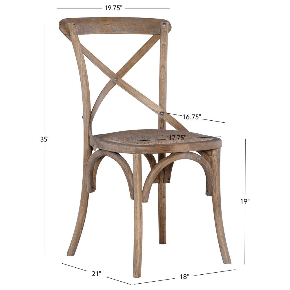 Linon Home Decor Helia Side Chair in Weathered Grey Wash (Set of 2), , large