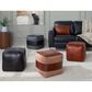 Lumisource Cobber Canvas Pouf in Espresso and Tan, , large
