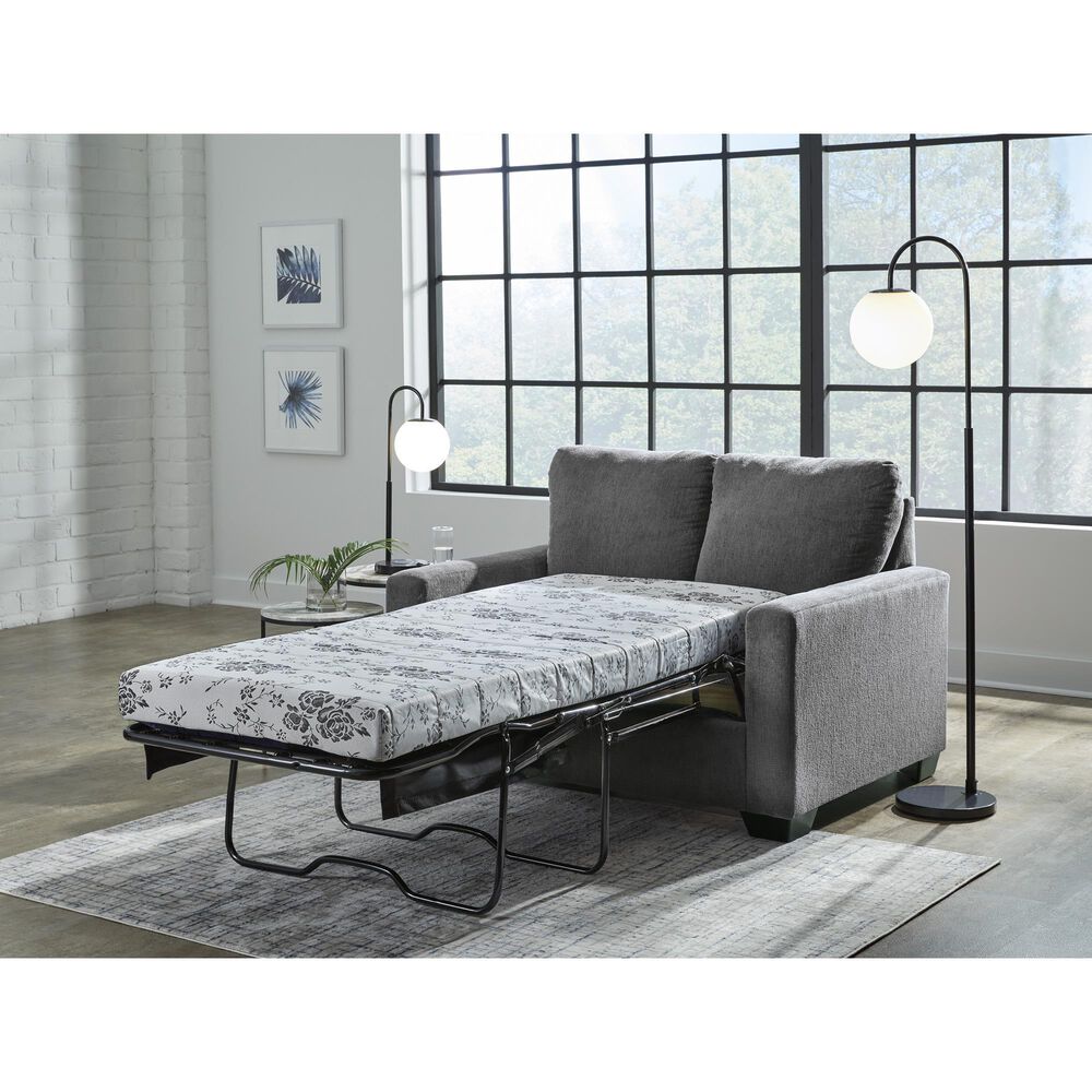 Ashley Rannis Stationary Twin Sofa Sleeper in Pewter, , large