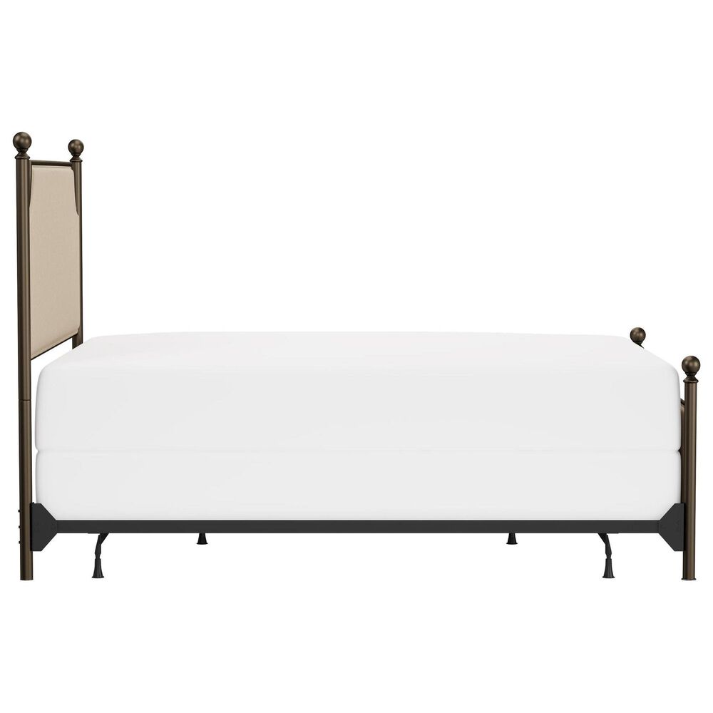Richlands Furniture McArthur Queen Metal and Upholstered Poster Bed in Brown and Bronze, , large
