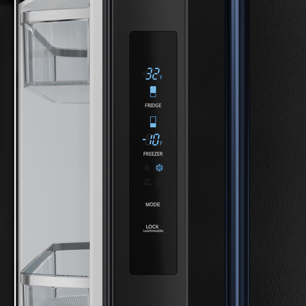 THOR KITCHEN Gordon Ramsay 17.5 Cu. Ft. Counter Depth French Door Refrigerator with Navy Blue Handle Kit in Black, , large