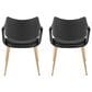 Lumisource Curvo Arm Chair with Black Upholstered in Gold (Set of 2), , large
