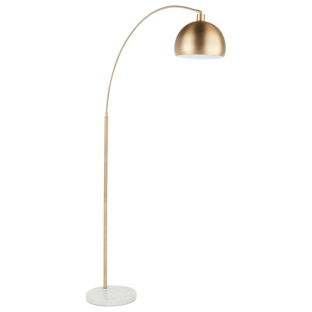 Lumisource Salon Floor Lamp in White and Antique Brass, , large