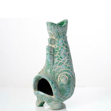 Alfresco Home Pesce Grande Chiminea in Blue, , large