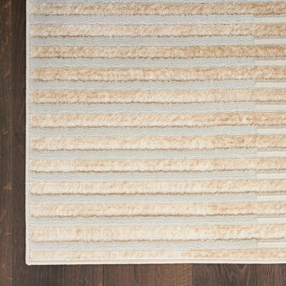 Nourison Brushstrokes 9&#39; x 12&#39; Beige and Silver Area Rug, , large