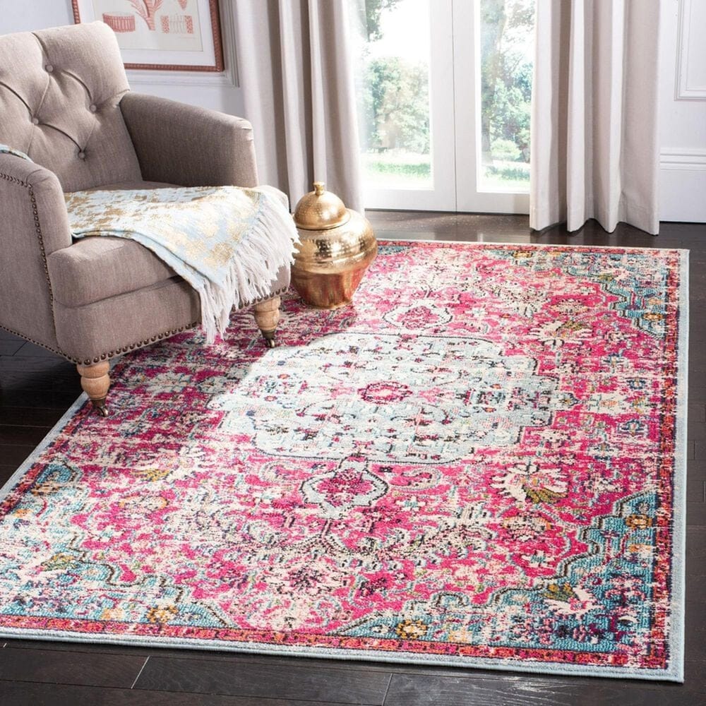 Safavieh Madison MAD447R 4&#39; x 6&#39; Fuchsia and Teal Area Rug, , large