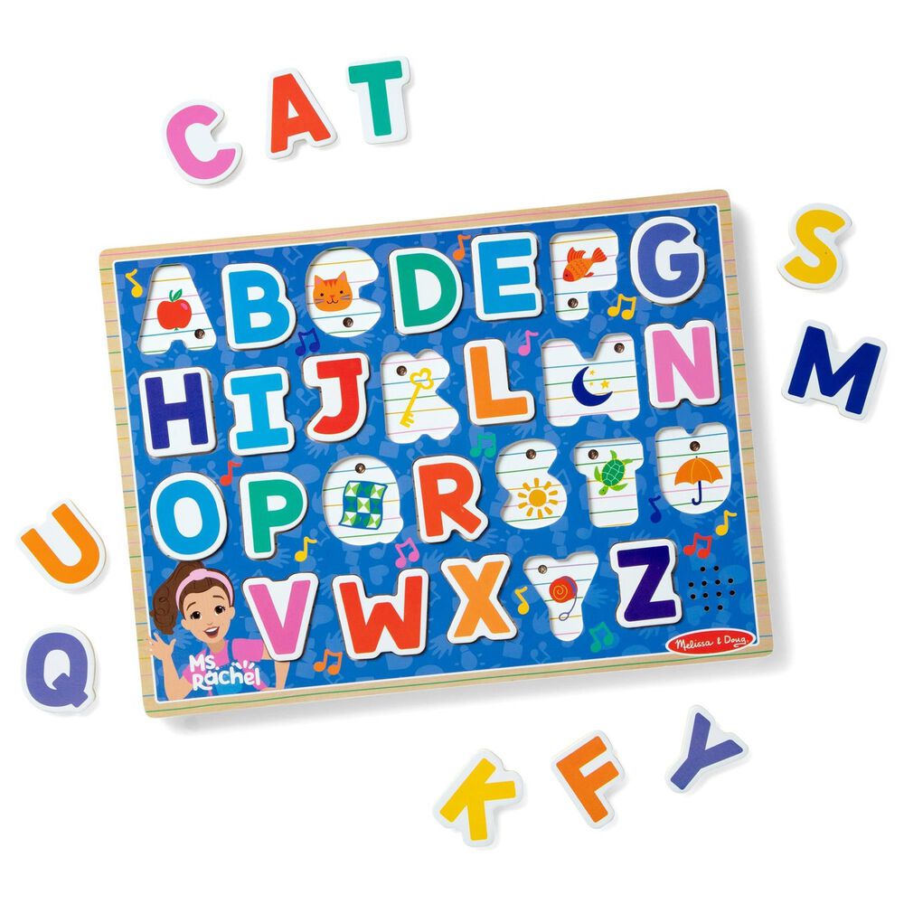 Melissa &amp; Doug Ms. Rachel Wooden Phonics Alphabet Sound Puzzle, , large