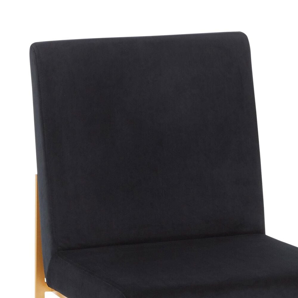 LumiSource Fuji Side Chair with Black Velvet Cushion in Gold (Set of 2), , large