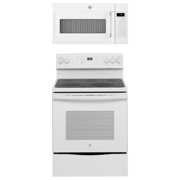 GE Appliances 2-Piece Kitchen Package with 30"" Electric Range and 1.9 Cu. Ft. Microwave Oven in White, , large