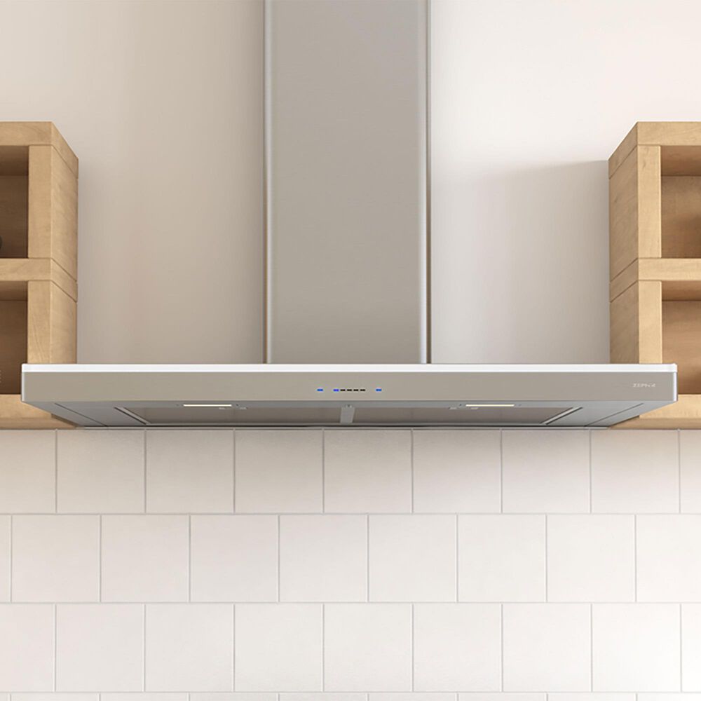 Zephyr Luce 30&quot; Wall Mount Chimney Range Hood with LumiLight LED Lights in Stainless Steel, , large