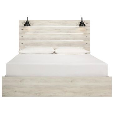 Signature Design by Ashley Cambeck King Double Storage Bed in Whitewash with Lighting, , large