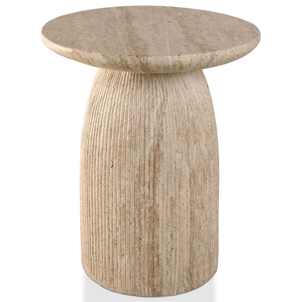 Furniture of America Karvyn 17" Side Table in Light Brown, , large