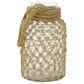 Maple and Jade 12" Decorative Indoor/Outdoor Candle Lantern with Rope Handle in Clear and Brown, , large