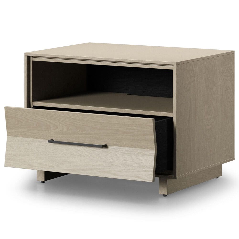 BDI Kava 28&quot; 1-Drawer Nightstand in Washed Oak with Outlets and USB Ports, , large