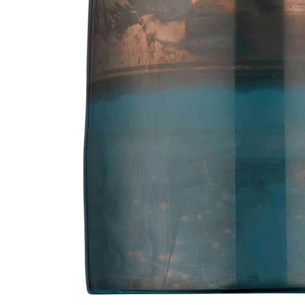 Splendor Living Vapor Semi-Flush Mount with Aqua Shade in Antique Brass, , large