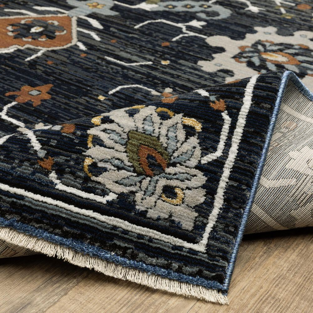 Oriental Weavers Keira Blue and Rust 5&#39;3&quot; x 7&#39;6&quot; Area Rug, , large